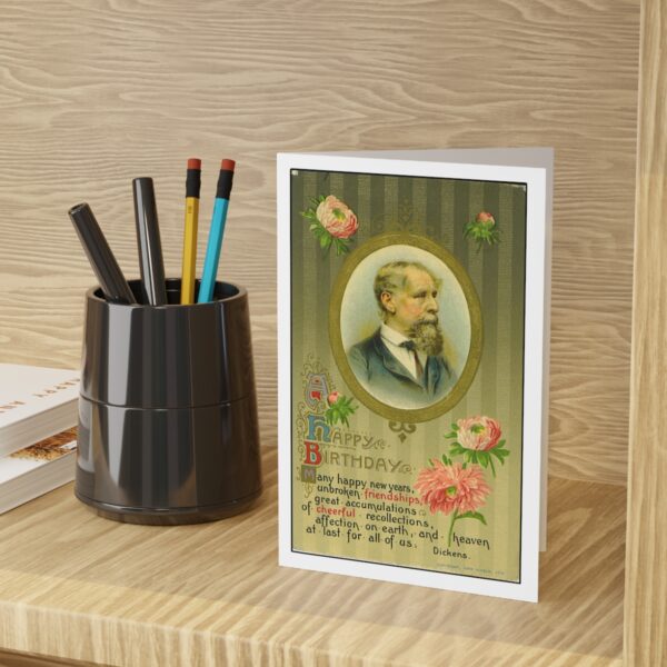 Vintage Themed Happy Birthday Greeting Cards- Charles Dickens