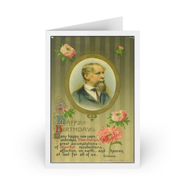 Vintage Themed Happy Birthday Greeting Cards- Charles Dickens - Image 2