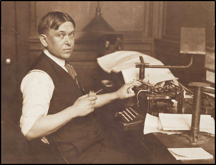 H.L. Menken, working at the Baltimore Sun.